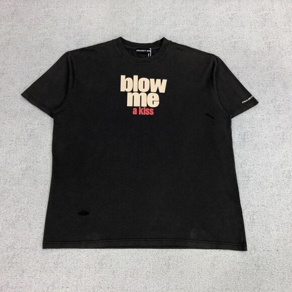 Grailz Project Lip Print Lettering T Shirt